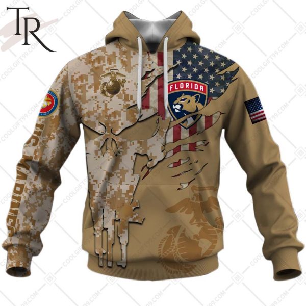 Personalized NHL Florida Panthers Marine Corps Camo Hoodie