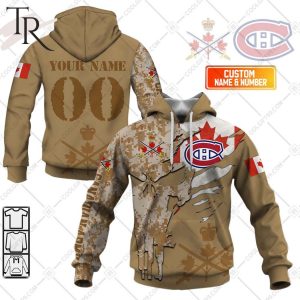 Personalized NHL Montreal Canadiens Marine Corps Camo Hoodie