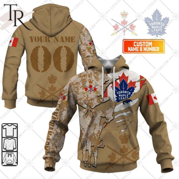 Personalized NHL Toronto Maple Leafs Marine Corps Camo Hoodie