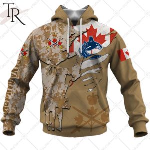 Personalized NHL Vancouver Canucks Marine Corps Camo Hoodie