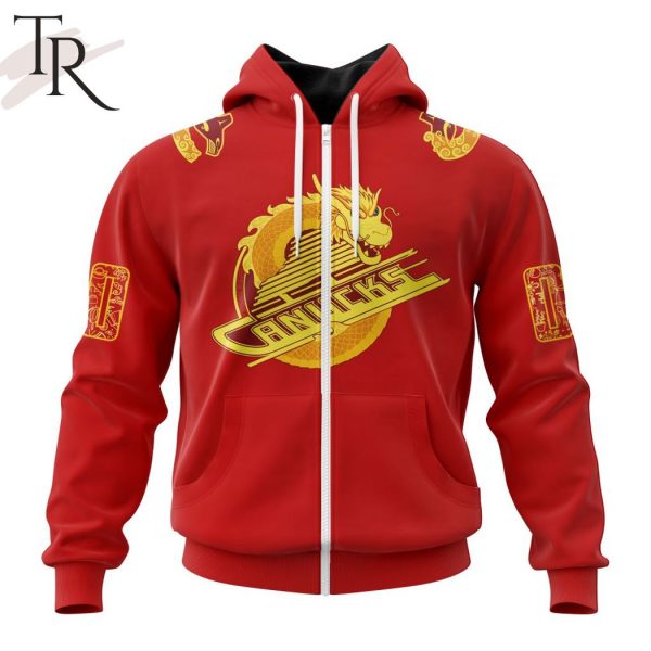NHL Vancouver Canucks Special 2024 Lunar New Year Personalized Kits Hoodie