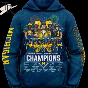 2024 College Football Playoff National Champions Michigan Wolverines 3D Unisex Hoodie