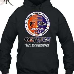 Baltimore Ravens 2023 AFC North Division And 2023 AL East Division Champion T-Shirt