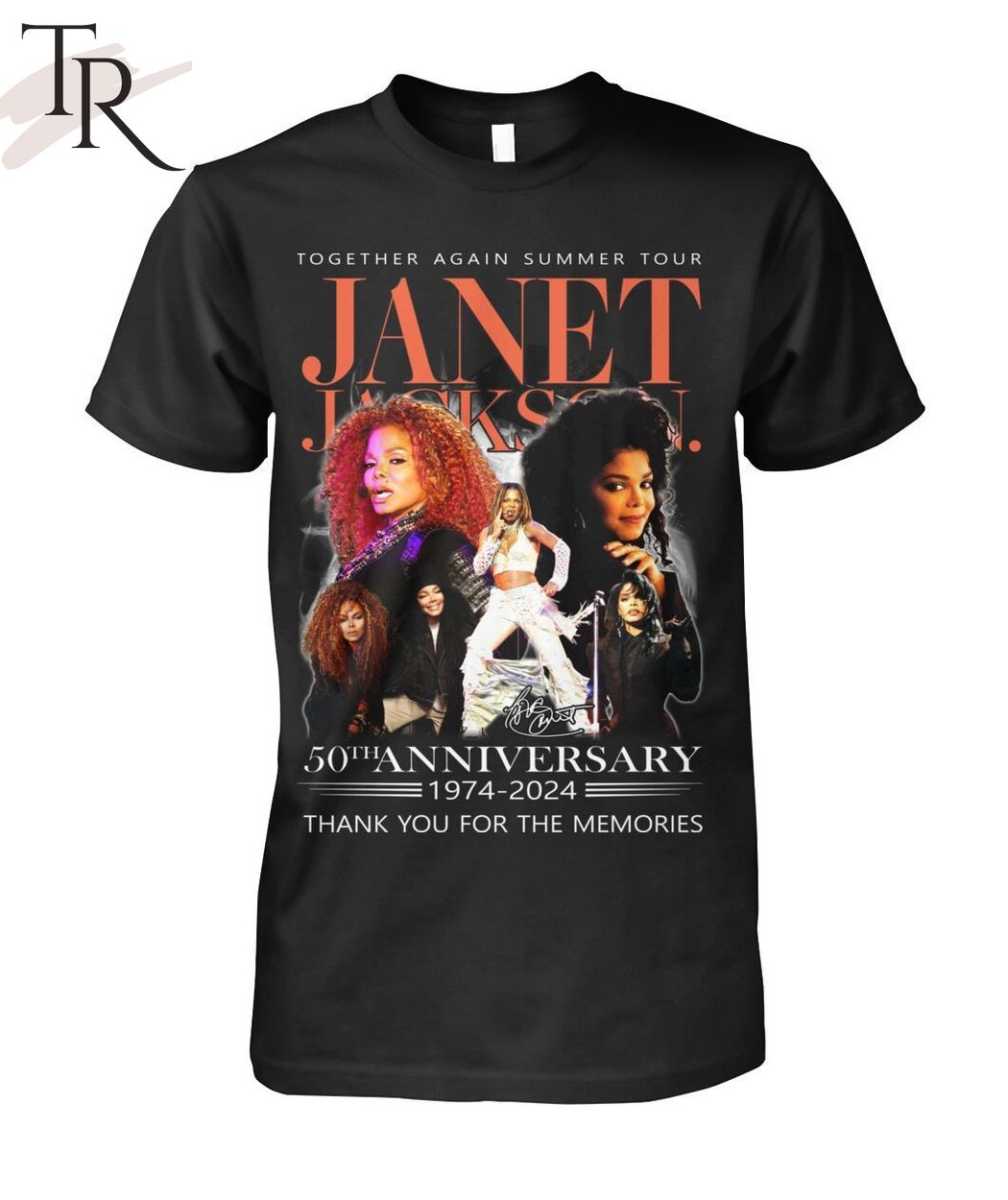 Together Again Summer Tour Janet Jackson 50th Anniversary 1974 - 2024 Thank You For The Memories T-Shirt