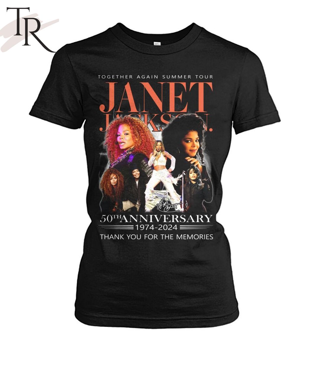 Together Again Summer Tour Janet Jackson 50th Anniversary 1974 - 2024 Thank You For The Memories T-Shirt