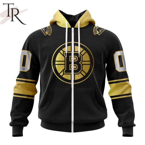 NHL Boston Bruins Special Black And Gold Design Hoodie