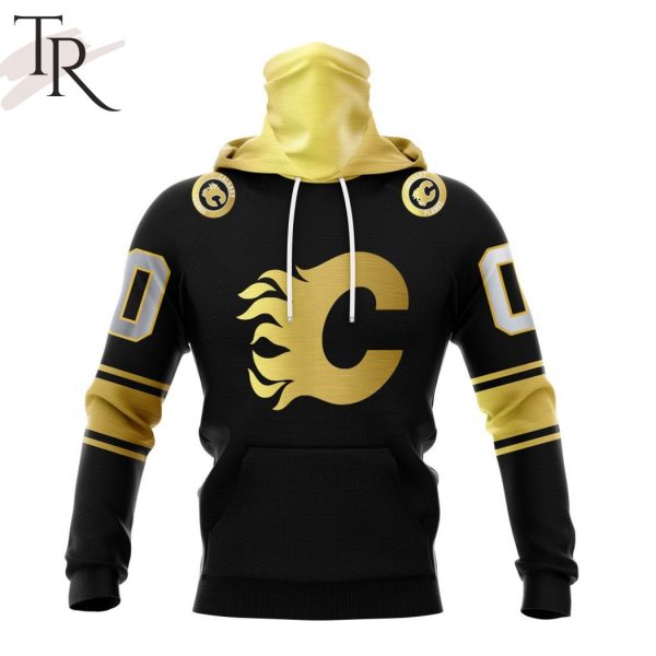 NHL Calgary Flames Special Black And Gold Design Hoodie