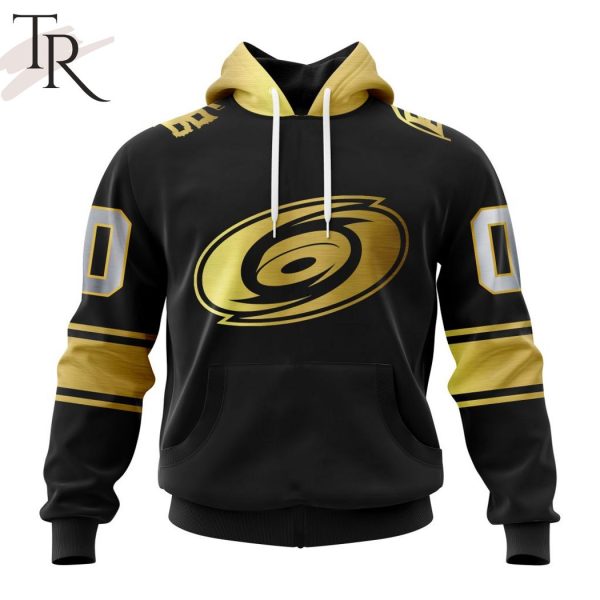 NHL Carolina Hurricanes Special Black And Gold Design Hoodie
