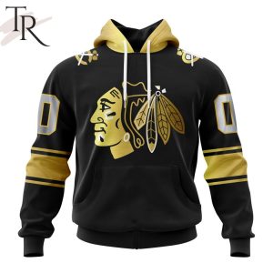 NHL Chicago Blackhawks Special Black And Gold Design Hoodie