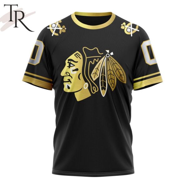 NHL Chicago Blackhawks Special Black And Gold Design Hoodie