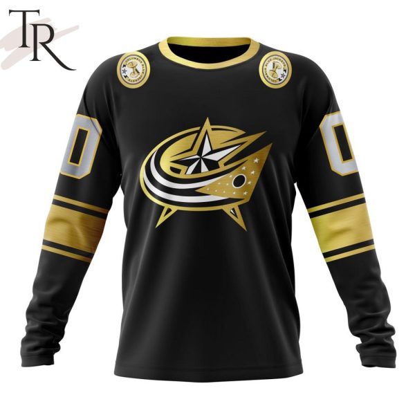 NHL Columbus Blue Jackets Special Black And Gold Design Hoodie