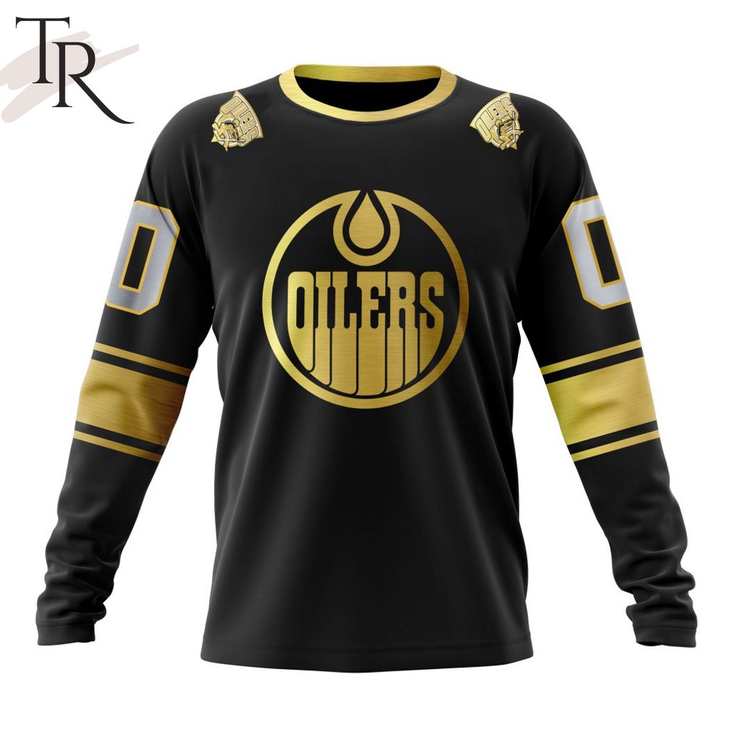 NHL Edmonton Oilers Special Black And Gold Design Hoodie