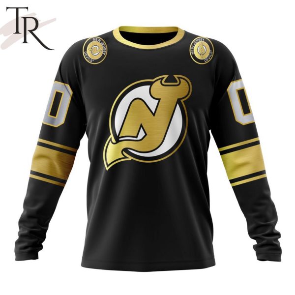 NHL New Jersey Devils Special Black And Gold Design Hoodie