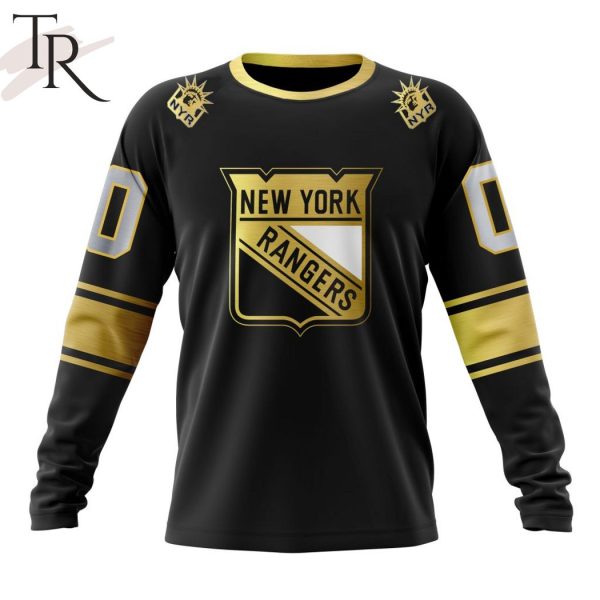 NHL New York Rangers Special Black And Gold Design Hoodie
