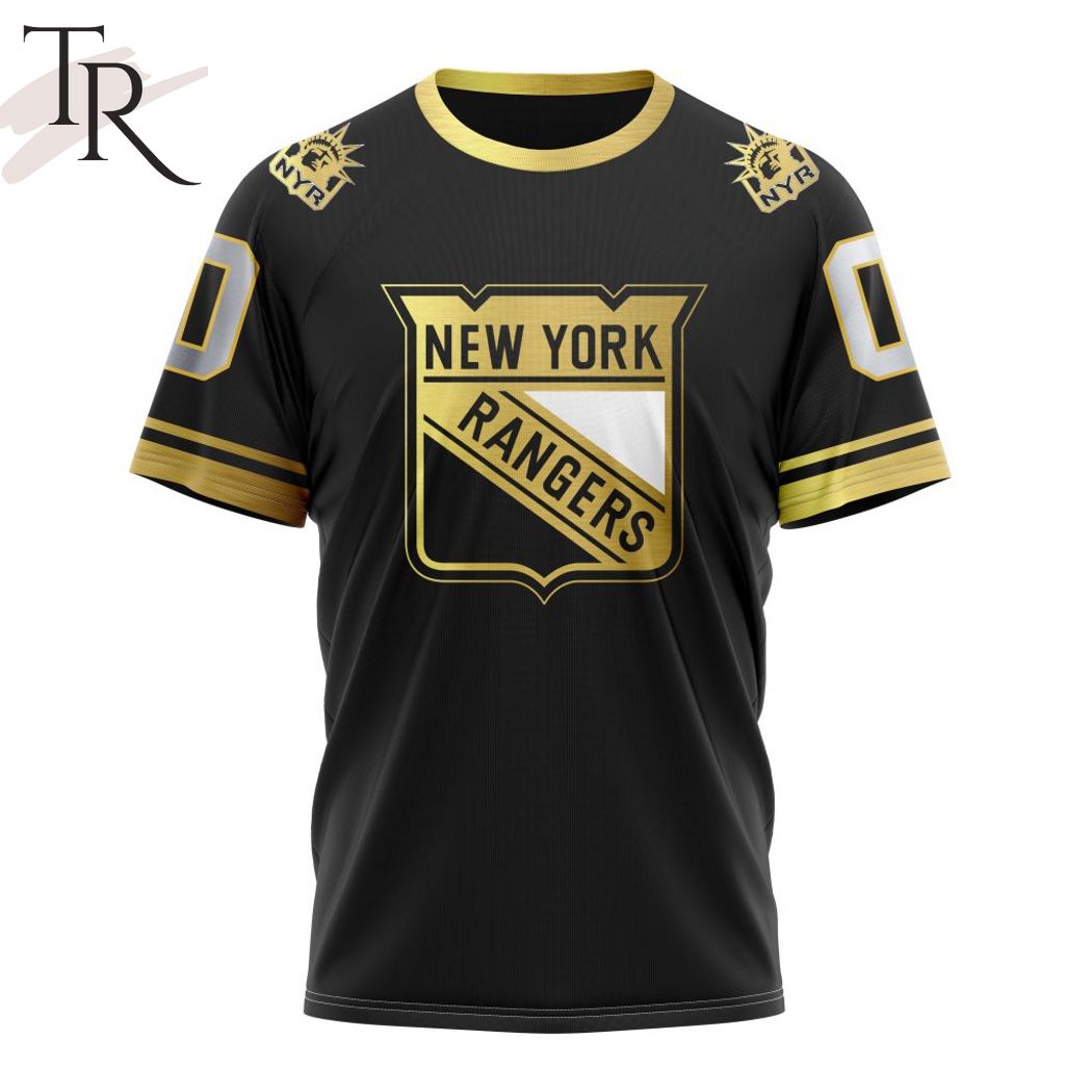 NHL New York Rangers Special Black And Gold Design Hoodie