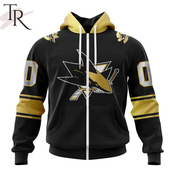 NHL San Jose Sharks Special Black And Gold Design Hoodie