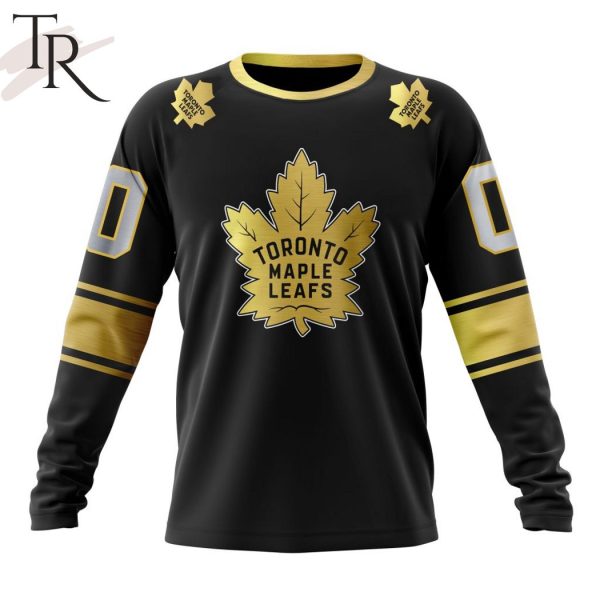 NHL Toronto Maple Leafs Special Black And Gold Design Hoodie