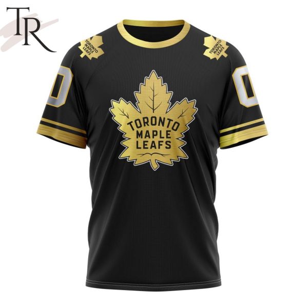 NHL Toronto Maple Leafs Special Black And Gold Design Hoodie