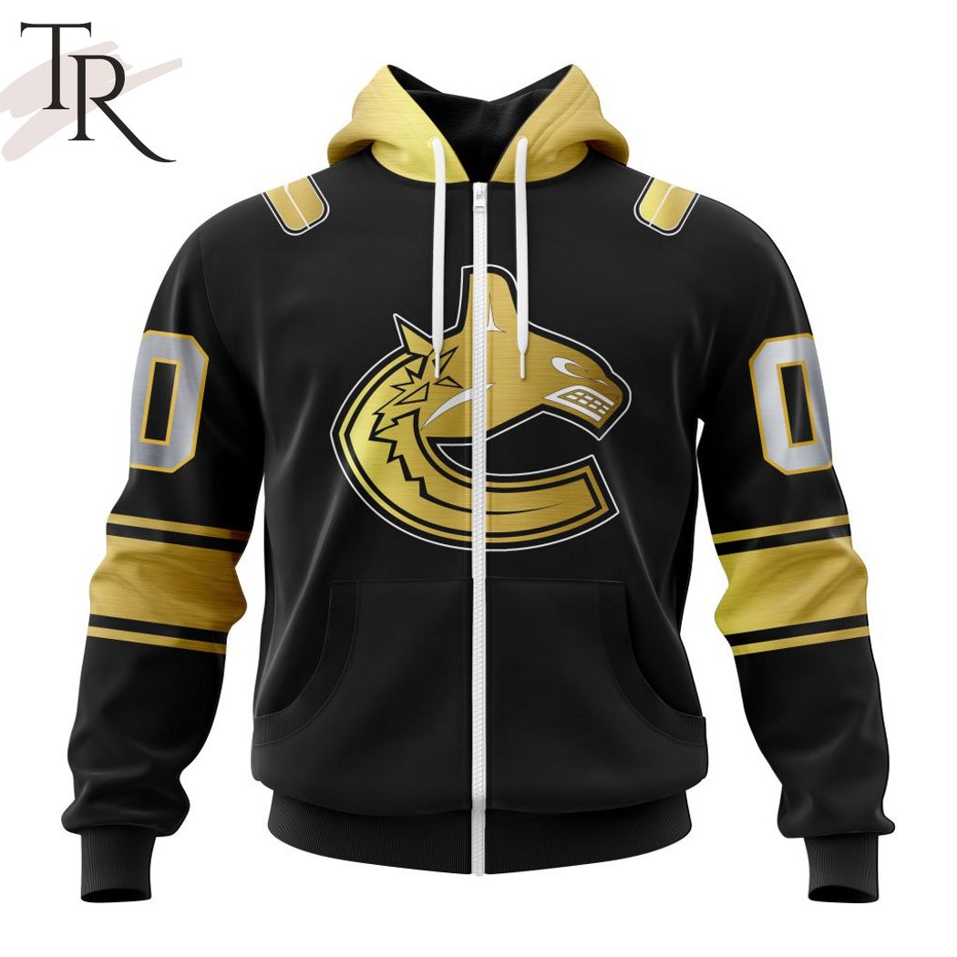 NHL Vancouver Canucks Special Black And Gold Design Hoodie