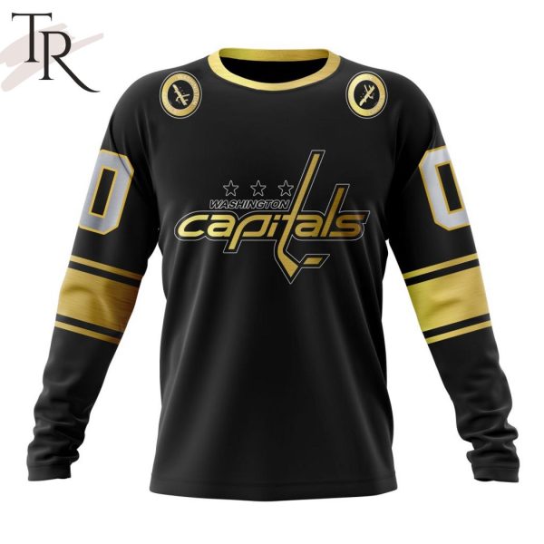 NHL Washington Capitals Special Black And Gold Design Hoodie