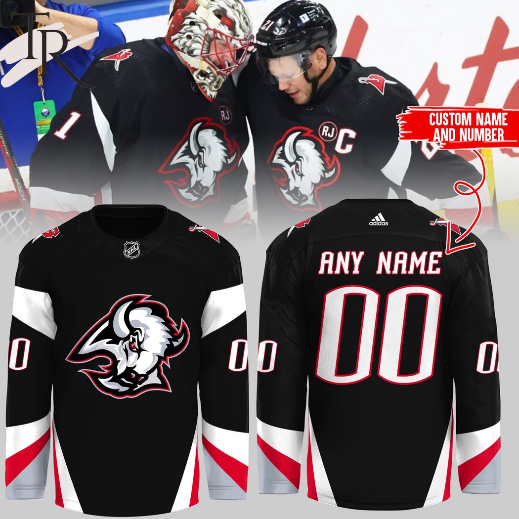Buffalo Sabres Black Alternate Primegreen Custom Hockey Jersey