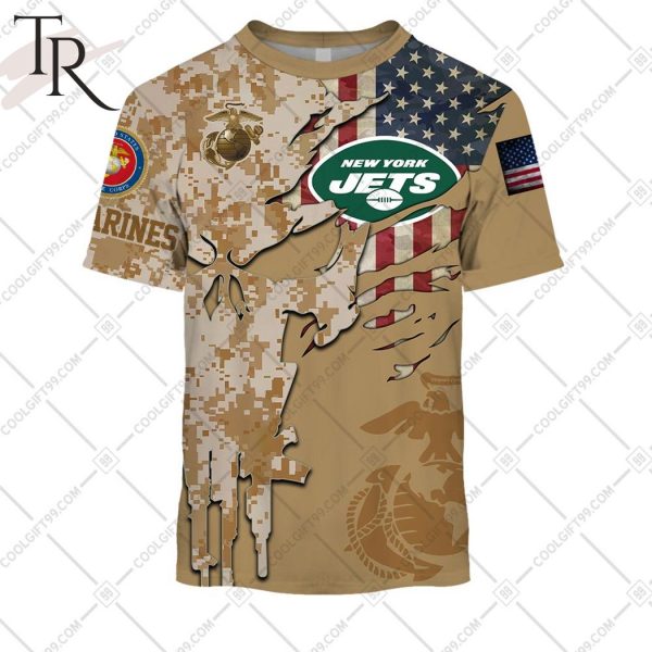 Personalized NFL New York Jets Marine Corps Camo Hoodie