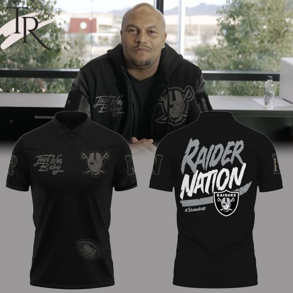 Raiders Nation Standup Coach Antonio Pierce Just Win Baby Polo Shirt