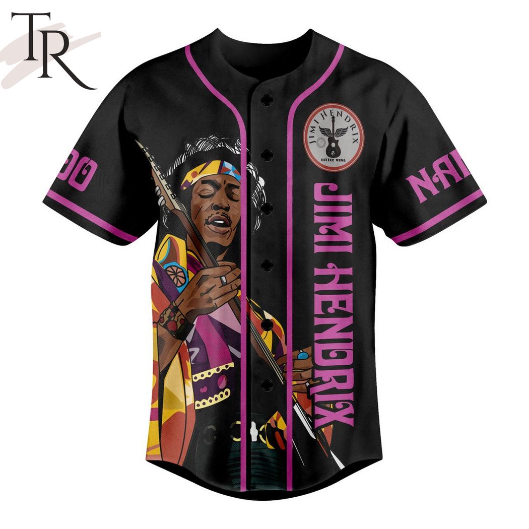 Personalized Jimi Hendrix Here He Comes Your Lover Man Baseball Jersey