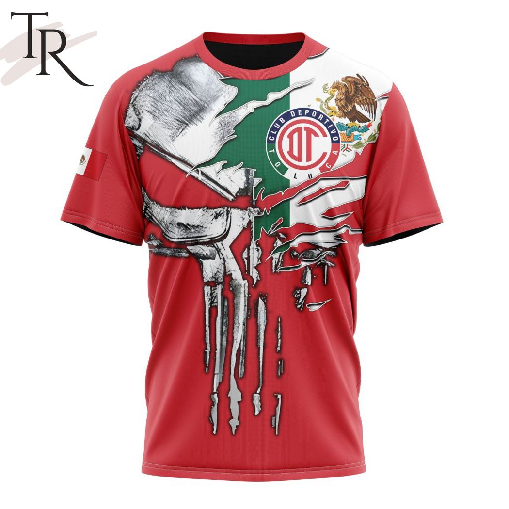 LIGA MX Deportivo Toluca Special Skull Design Concept Kits Hoodie