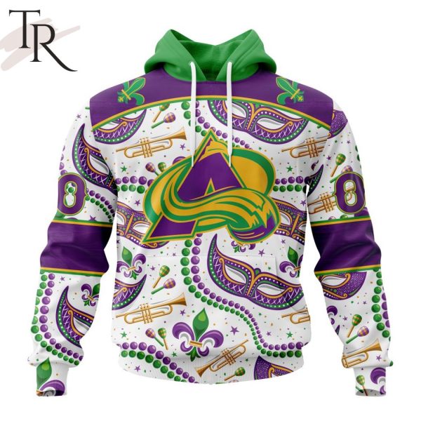 NHL Colorado Avalanche Special Mardi Gras Design Hoodie