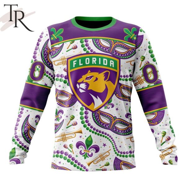 NHL Florida Panthers Special Mardi Gras Design Hoodie