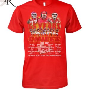 65 Years Kansas City Chiefs 1959 – 2024 Thank You For The Memories T-Shirt