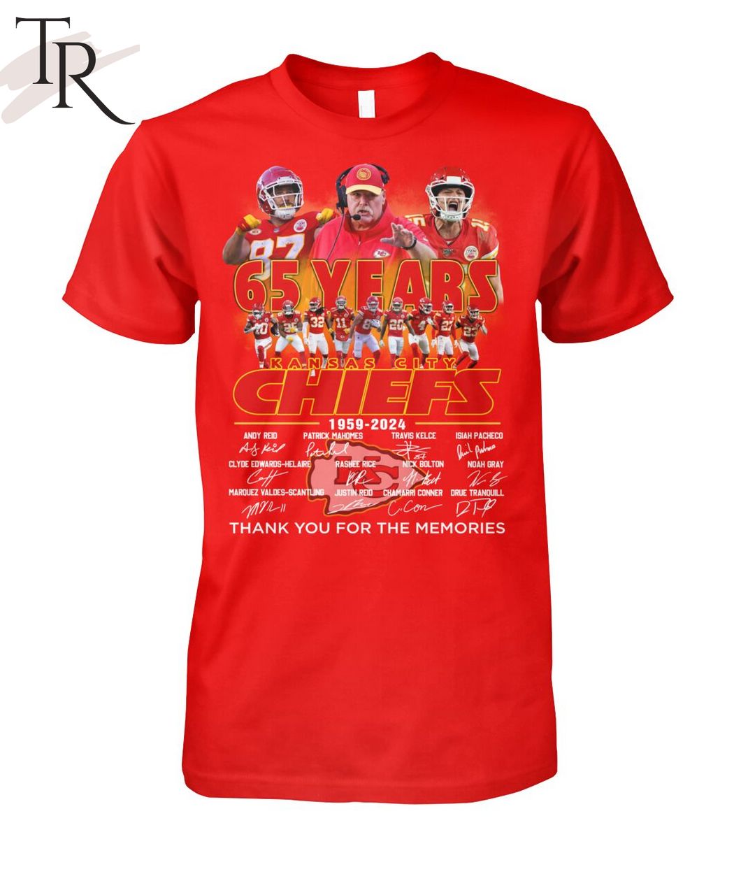 65 Years Kansas City Chiefs 1959 - 2024 Thank You For The Memories T-Shirt