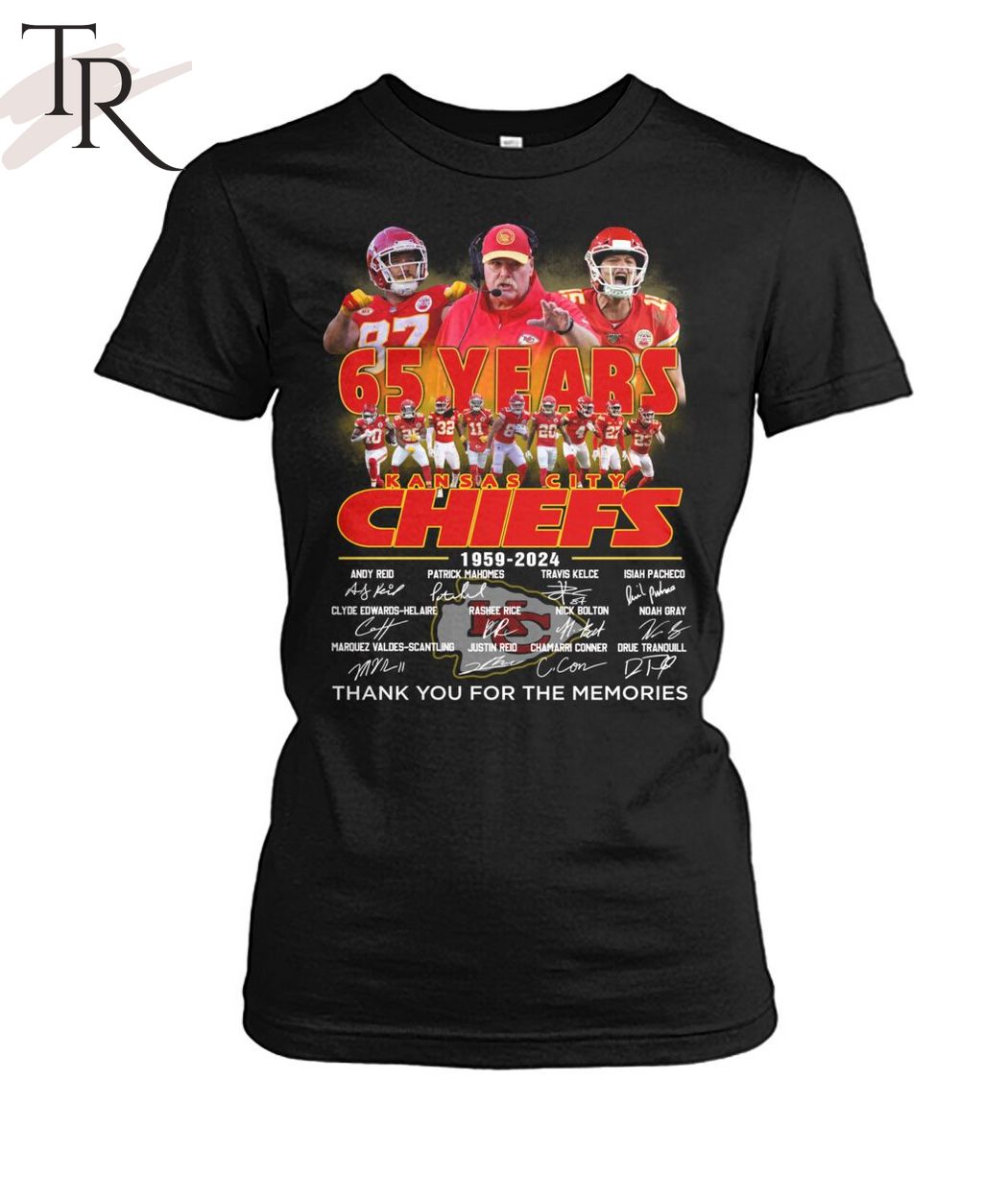 65 Years Kansas City Chiefs 1959 - 2024 Thank You For The Memories T-Shirt
