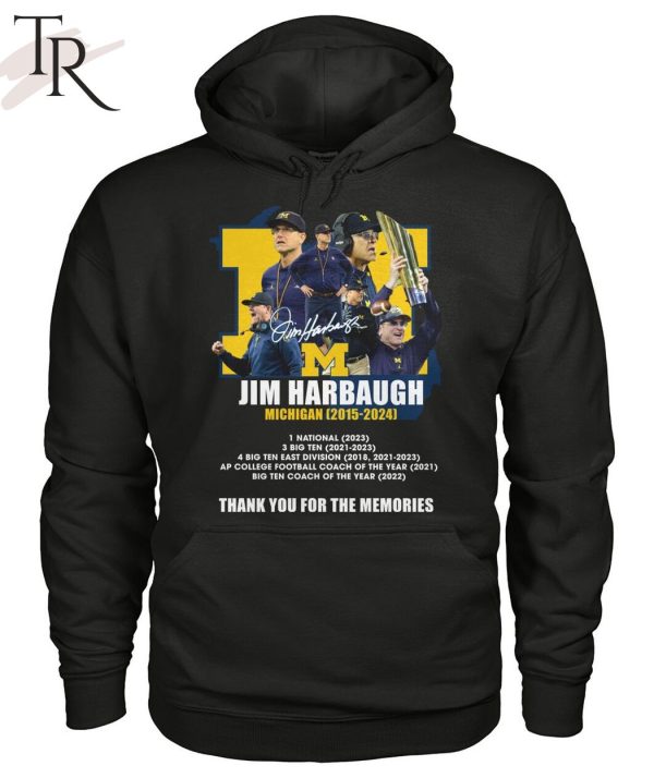 Jim Harbaugh Michigan 2015 – 2024 Thank You For The Memories T-Shirt