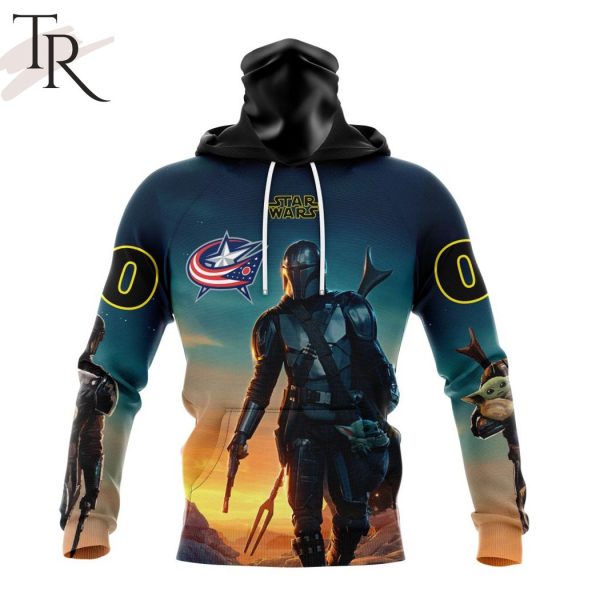 NHL Columbus Blue Jackets Special Star Wars The Mandalorian Design Hoodie