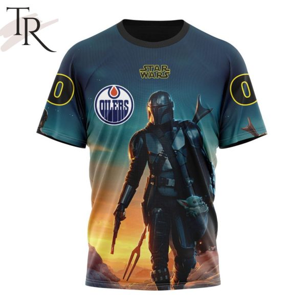 NHL Edmonton Oilers Special Star Wars The Mandalorian Design Hoodie