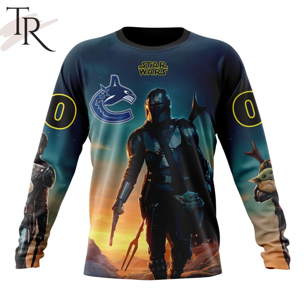 NHL Vancouver Canucks Special Star Wars The Mandalorian Design Hoodie