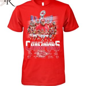 Kansas City Chiefs Super Bowl LVIII 2024 Champions Signatures T-Shirt
