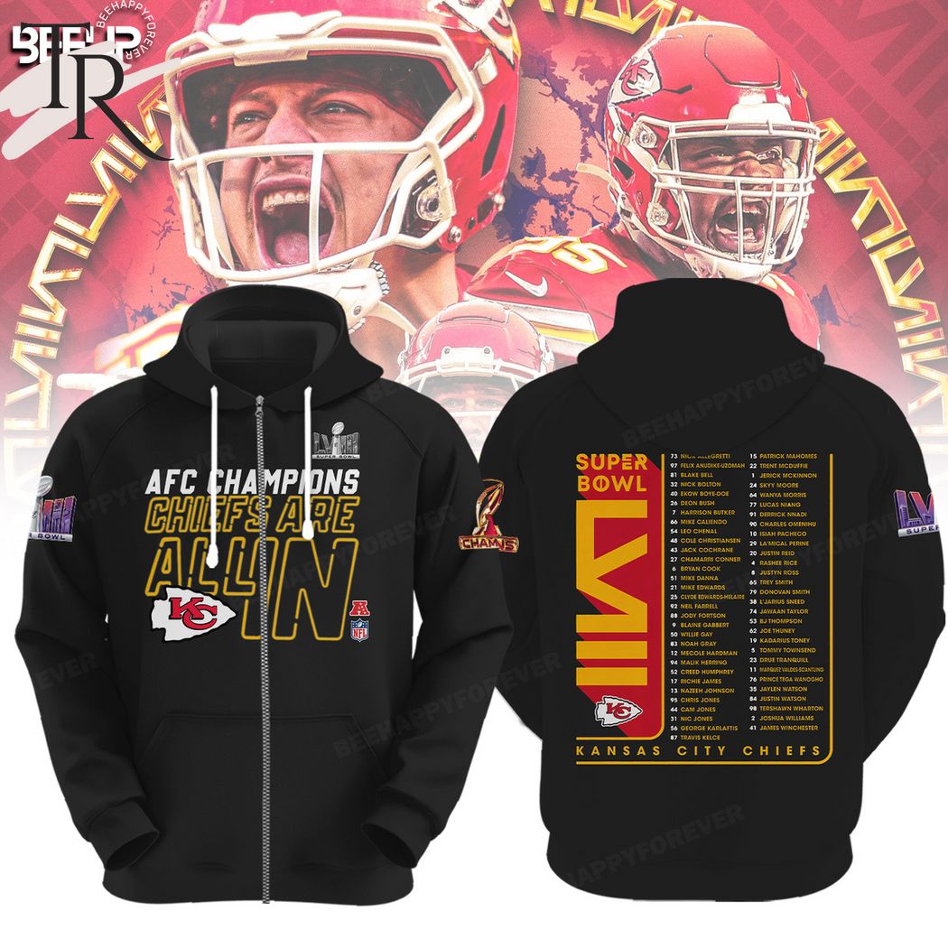 AFC Champions Kansas City Chiefs Are All In Super Bowl LVIII Hoodie - Black