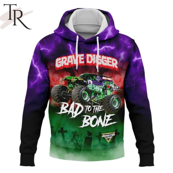 Grave Digger Monster Jam Truck Bad To The Bone Hoodie