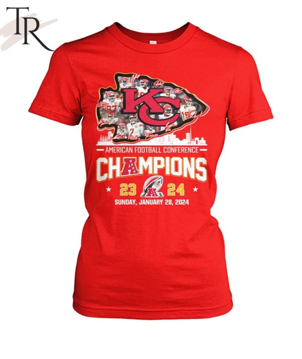 Kansas City Chiefs American Football Conference Champions 23 24 Sunday, January 28, 2024 T-Shirt