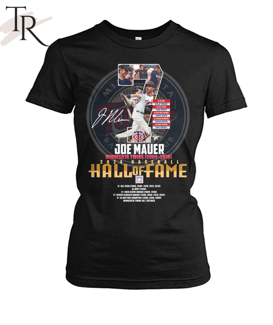 Joe Mauer Minnesota Twins 2004 - 2018 2024 Baseball Hall Of Fame T-Shirt
