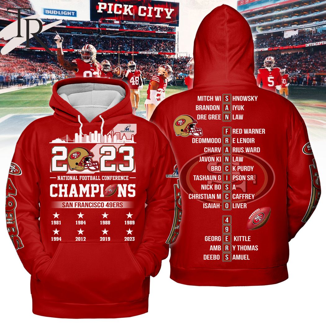 NFC Champions San Francisco 49ers 8 Times Hoodie - Red