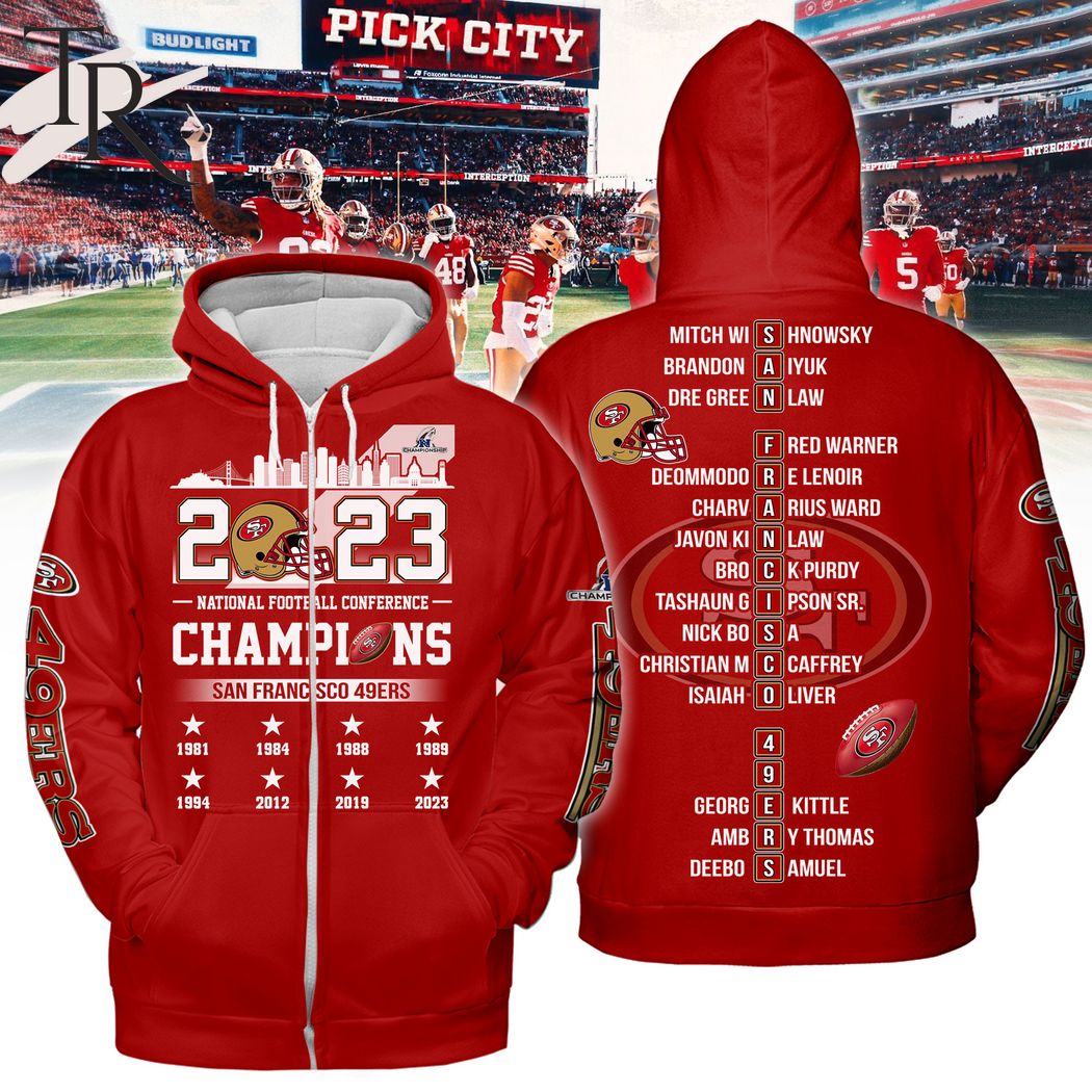 NFC Champions San Francisco 49ers 8 Times Hoodie - Red
