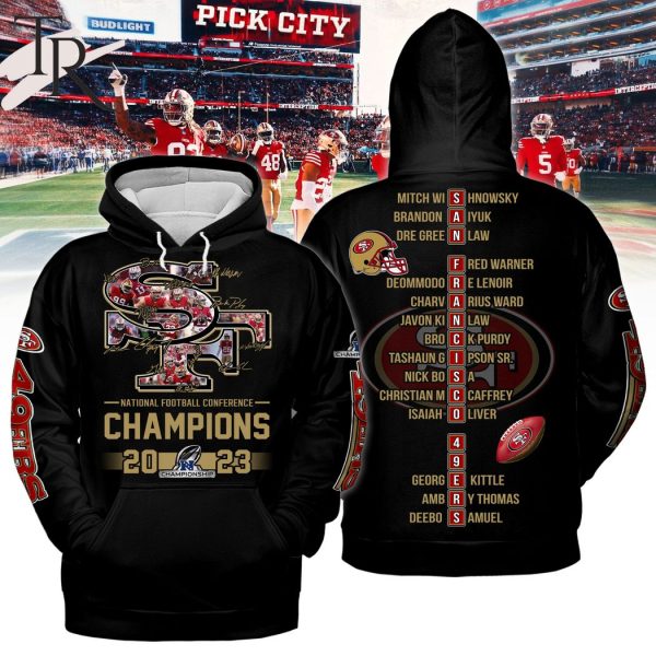 NFL San Francisco 49ers NFC Champions 2023 Hoodie – Black