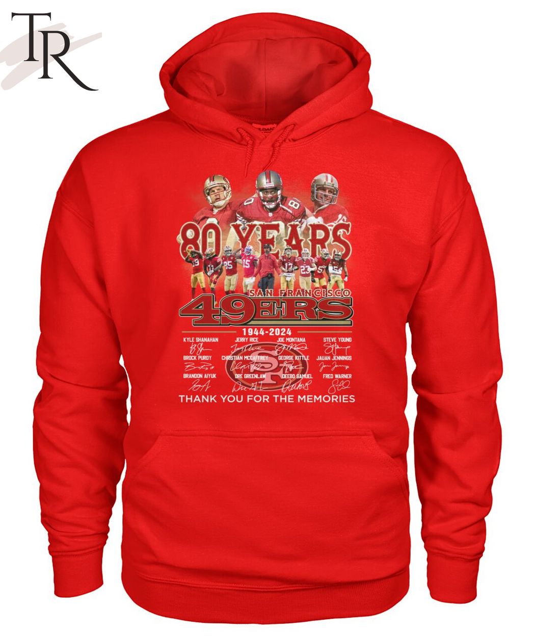 San Francisco 49ers 80 Years Of 1944 - 2024 Thank You For The Memories T-Shirt