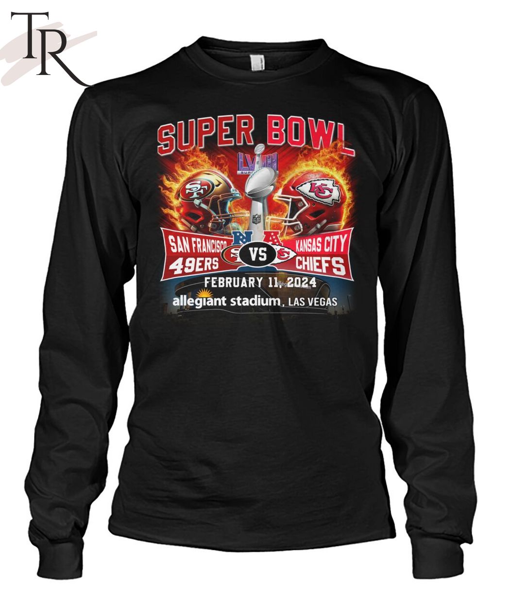 Super Bowl LVIII San Francisco 49ers Vs Kansas City Chiefs February 11, 2024 Allegiant Stadium Las Vegas T-Shirt