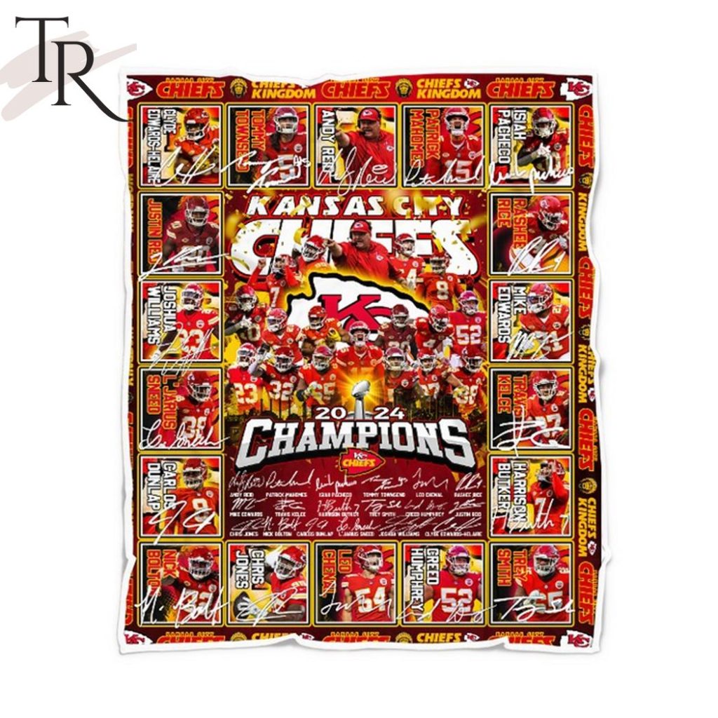 NFL Kansas City Chiefs 2024 Champions Fleece Blanket - Torunstyle