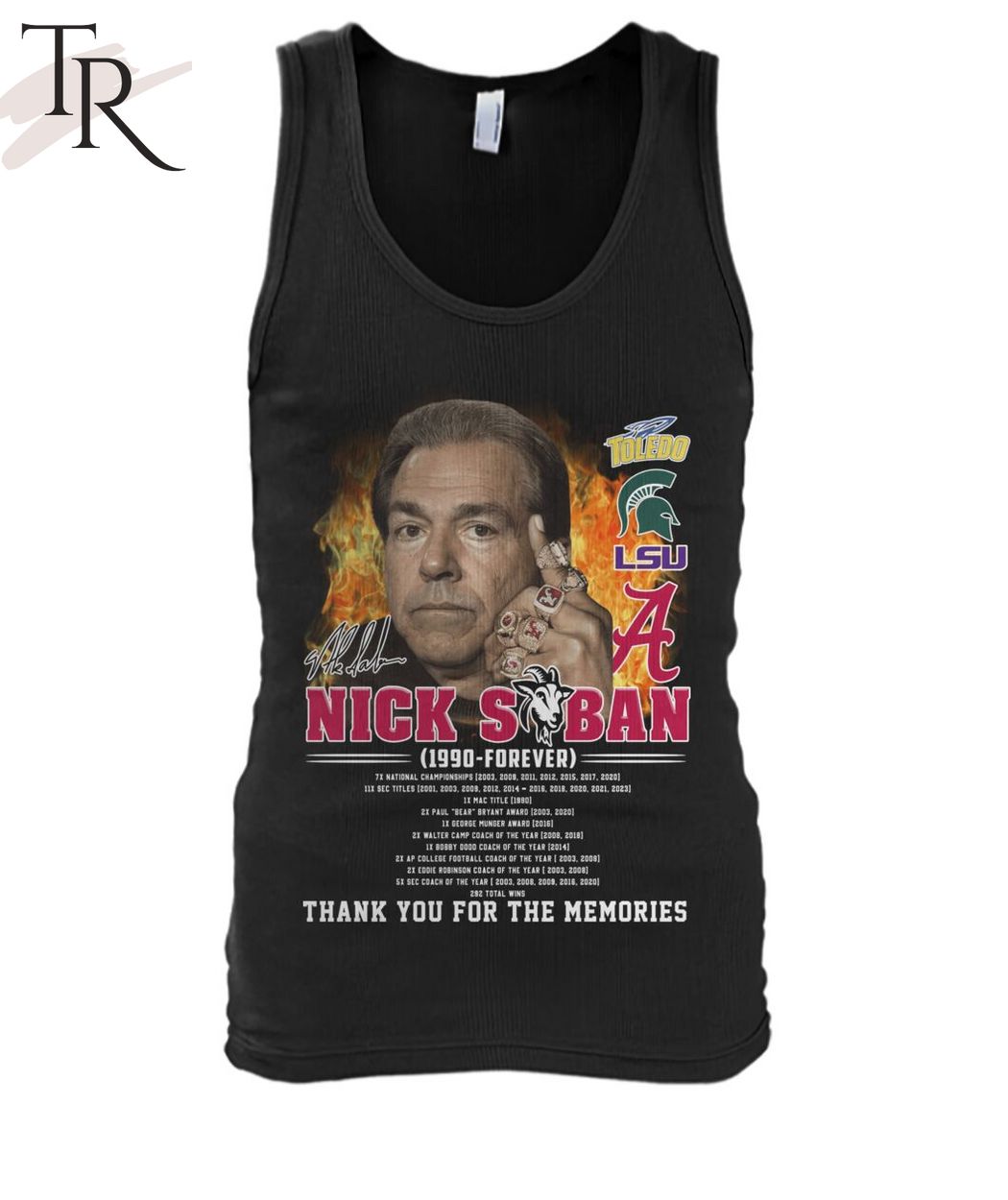 Nick Saban 1990 - Forever Thank You For The Memories T-Shirt
